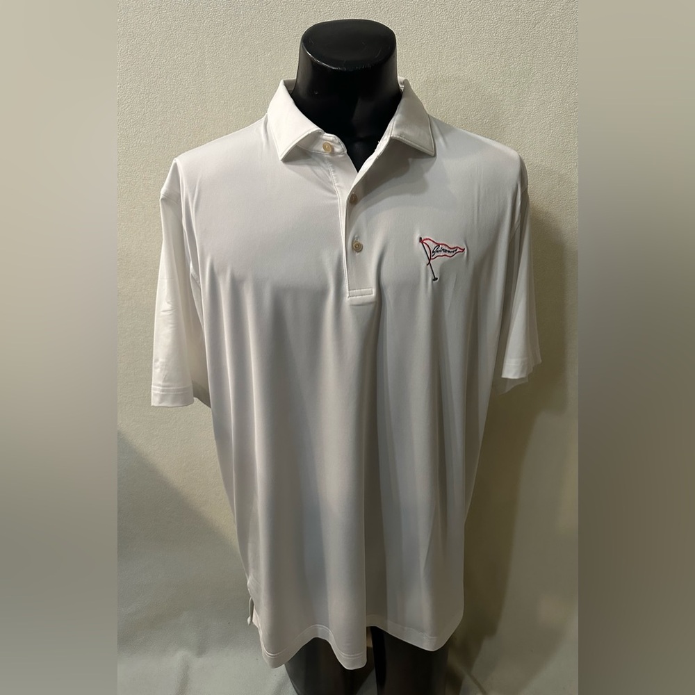 Peter Millar Polo Men’s XL Summer Comfort White Southern Hills CC Swingaroo Logo